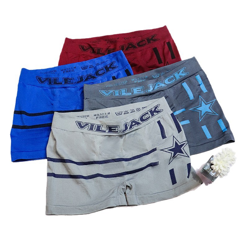 Calzoncillos bóxer transfronterizos para hombre, deportivos e informales, elásticos, suaves para la piel, transpirables, sin costuras, ropa interior corta de cuatro esquinas para hombres jóvenes.