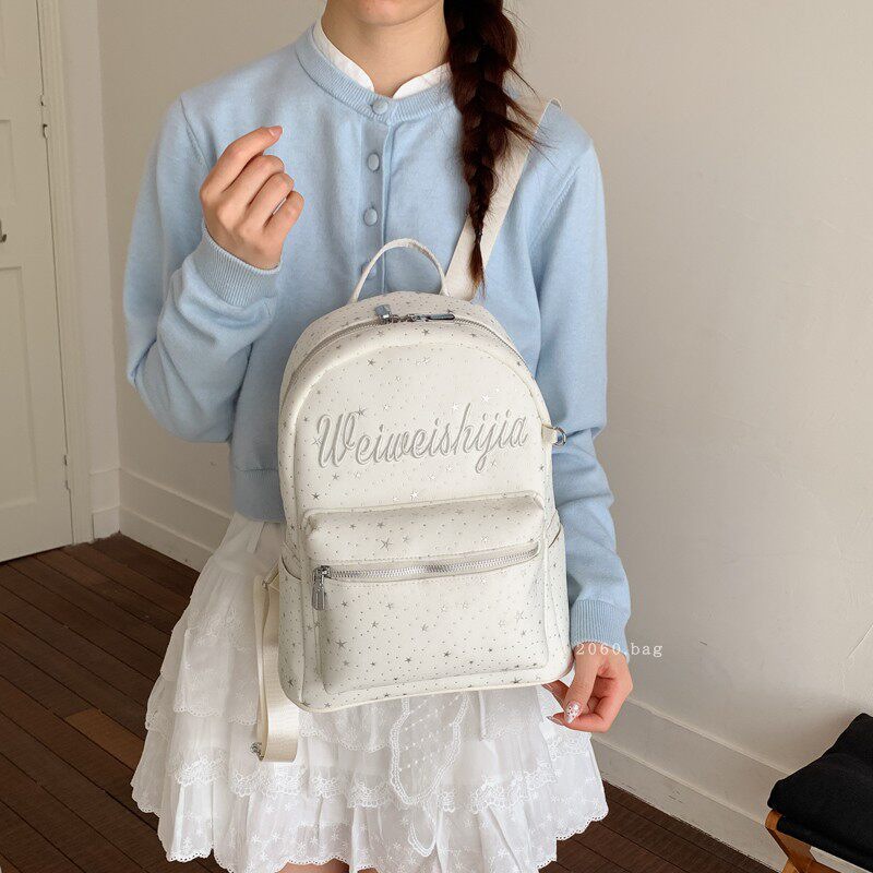 Mochila de moda mochila 2026 mochila de gran capacidad para estudiantes universitarios en clase nueva primavera bolsa de letras lienzo para mujeres