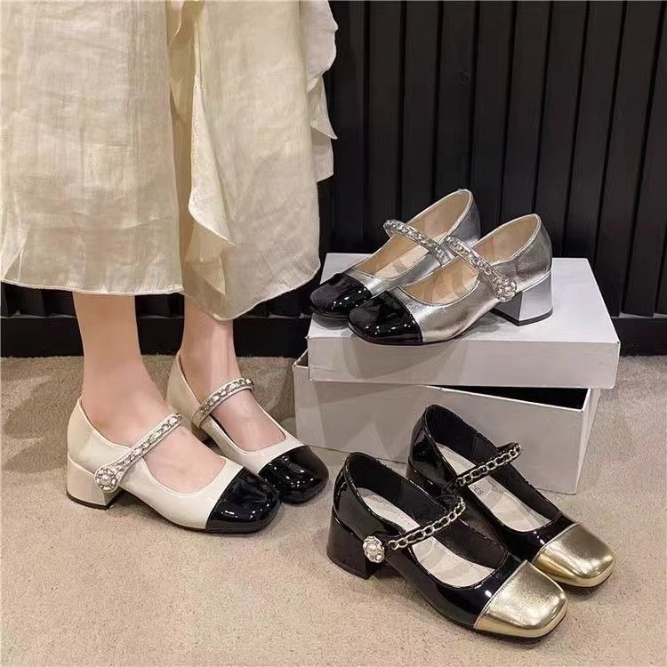 Versatile and Elegant Mary Jane Women's Shoes, 2025 Spring/Summer New French Style Chanel-Inspired Chunky Mid-Heel Single Shoes for Women Versatile and Elegant Mary Jane Women's Shoes, 2025 Spring/Summer New French Style Chanel-Inspired Chunky Mid-Heel Single Shoes for Women