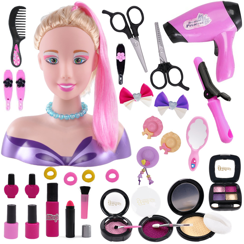 Amazon play House media-longitud traje de muñeca peine pelo puede hacer secador de pelo peluquería modelo de simulación de juguete al por mayor