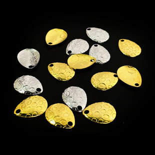 Luya fishing gear small whirlwind vib lead hook accessories noise sequins water drop sheet light pit surface metal bait Gold Silver