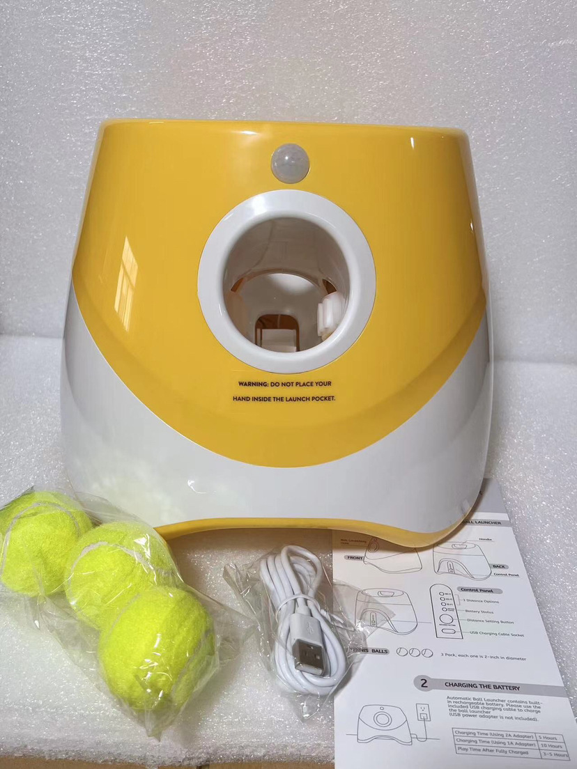 Amazon Pet Perro Tenis Lanzador automático lanzador de juguetes al aire libre lanzador de bolas nuevos fabricantes de fuentes