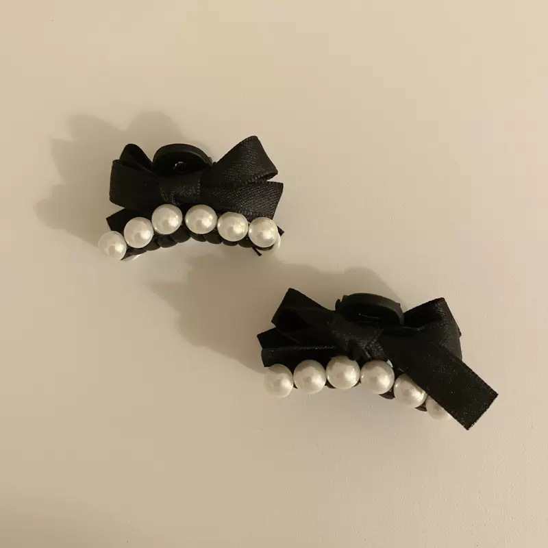 ヘボン風レトロパールプリンセスヘッドリボンクリップハーフタイヘアピンヘアアクセサリー小サイズは髪の量が少ないヘアアクセサリーに適しています|undefined