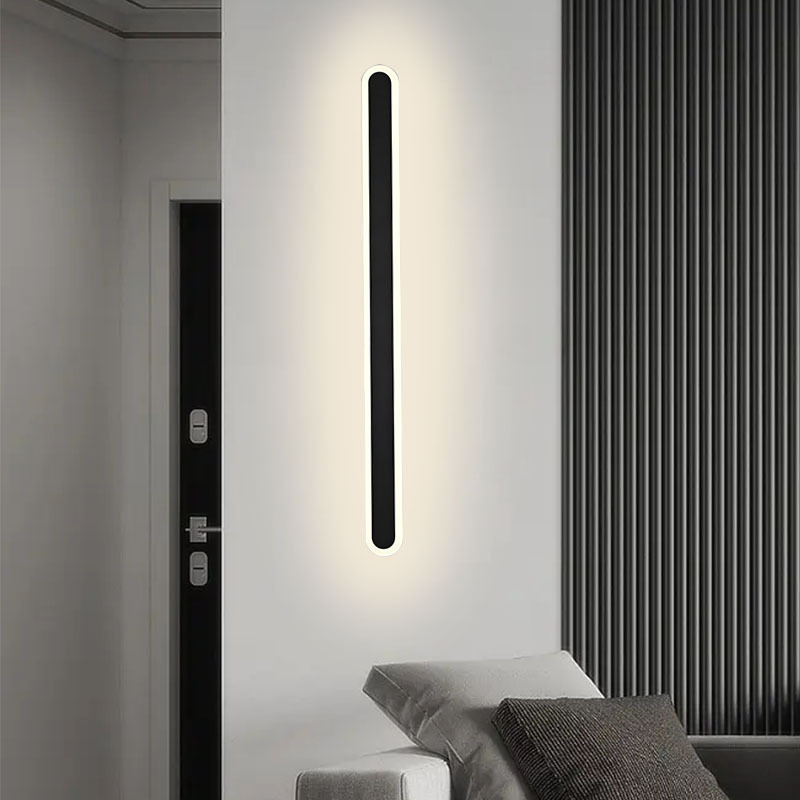Moderno minimalista LED lámpara de pared de barra dormitorio cabecera sala de estar pared de fondo pasillo escalera línea minimalista lámpara de pared