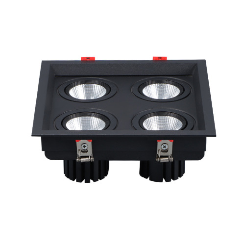 LED grille light kit for ceiling lamp shell, dual-head or triple-head embedded bean lamp, commercial 12W doudan lamp shell