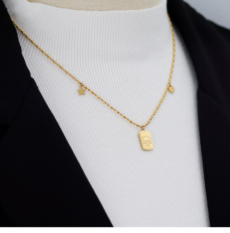 Fashion Geometric Titanium Steel Plating Pendant Necklace 1 Piece