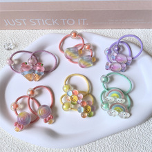 五彩缤纷夏日儿童彩珠拇指发圈可爱棒棒糖头绳女孩甜美扎头发皮筋