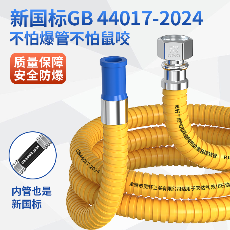 New National Standard Universal Explosion-Proof and Flame-Retardant Armored Gas Pipe Gas Hose Natural Gas Liquefied Gas Thickened Rodent-Proof