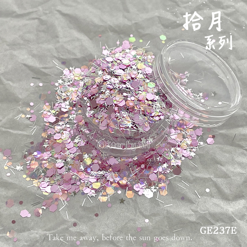mixed glitter powder with butterfly