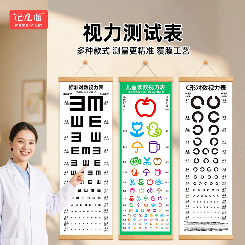Standard Logarithmic Vision Chart for Children and Adults, Ophthalmic Vision Test Chart, Air Force Standard Vision Chart