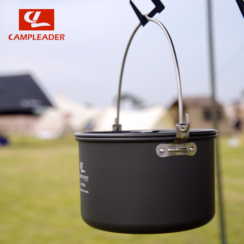 Outdoor aluminum hanging pot picnic single pot for 5-6 people picnic pot large pot camp pot set pot non-stick pot camping soup pot