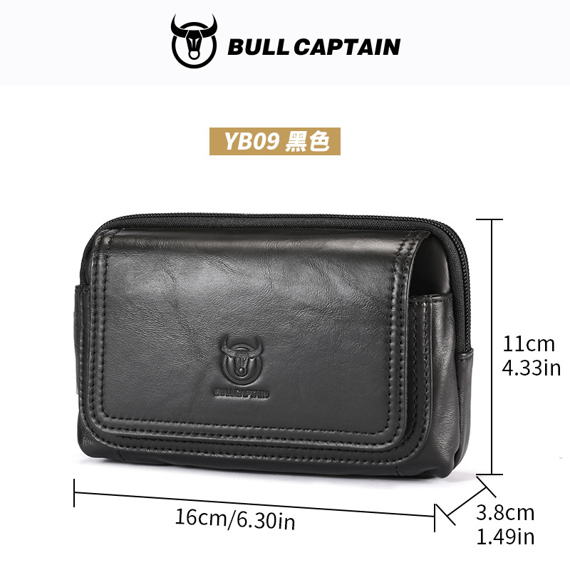 Capitán Niu cuero hombres cinturón de cuero multifuncional gancho cuero genuino 5.5.6.4.7 pulgadas teléfono móvil caja registradora bolso de la cintura