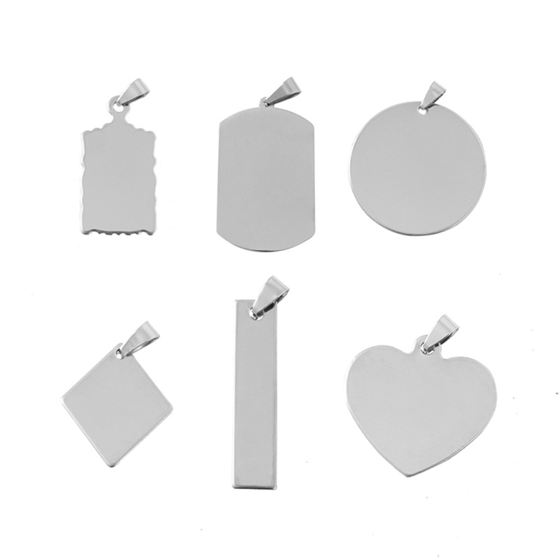 Stainless Steel Mirror Sand Surface Military Tag Accessories Titanium Steel Tag Pendant Metal Identity Tag DIY Pendant Jewelry