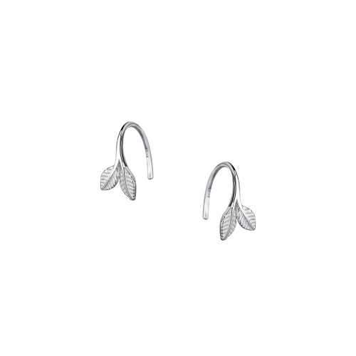 s999 foot silver forest leaf ear hooks sweet leaves versatile niche design Korean style INS style Mother's Day earrings