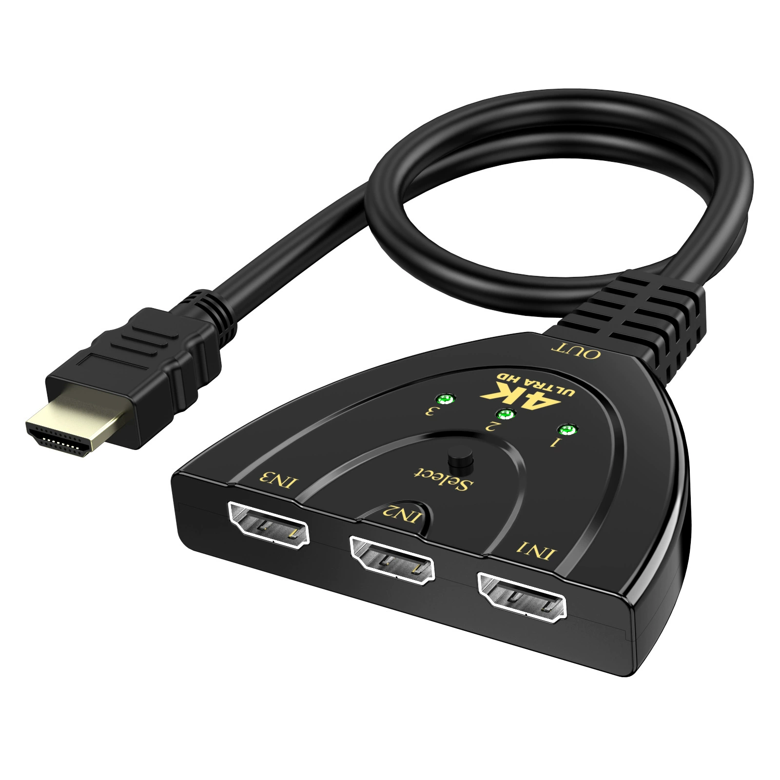 HDMI-коммутатор 3-входа в 1-выход, сплиттер 4K, набор для подключения приставки к монитору
