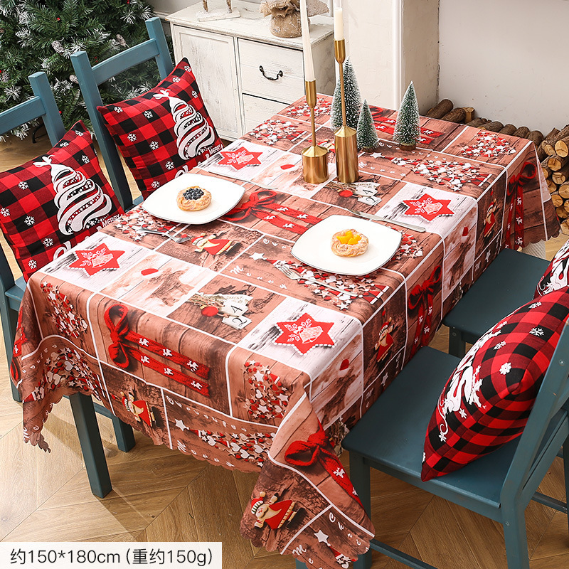 国境を越えた新しいクリスマステーブルクロスクリエイティブプリントテーブルフラグクリスマス装飾用品パーティーホリデーテーブルクロス装飾|undefined