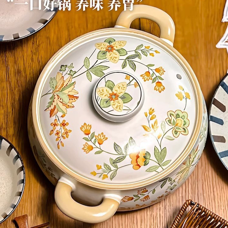 Гламурный Клейпот, глиняная кастрюля для тушения Цанхуадзя, сухая и неповрежденная, глиняная рисовая кастрюля, белая керамика, высокая эстетика