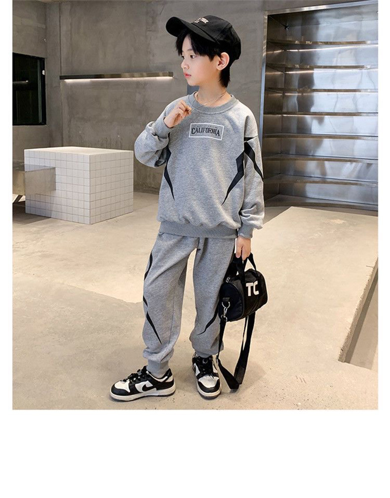 Streetwear Style Streetwear Letter Color Block Lightning Cotton Boys Clothing Sets