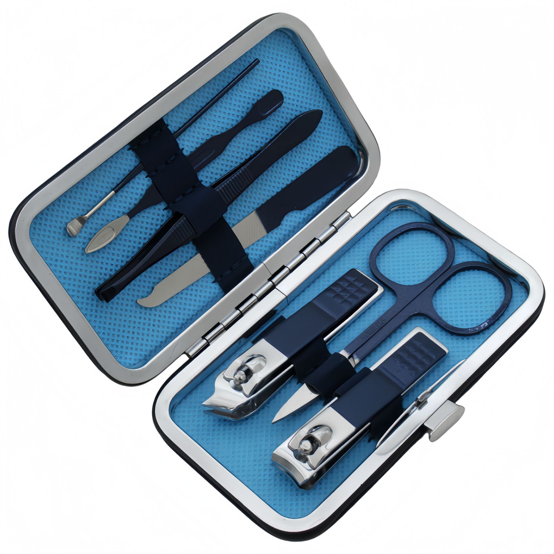 Blue 18-piece dead skin pusher, nail clipper, beauty manicure, nail clipper, pedicure knife, manicure scissor tool LOGO