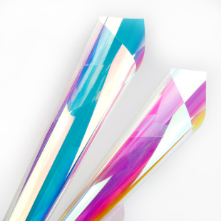 Customized Colorful Fantasy Laser Decorative Stickers Colorful Gradient Glass Rainbow Film Dichroic Red and Blue Window Film