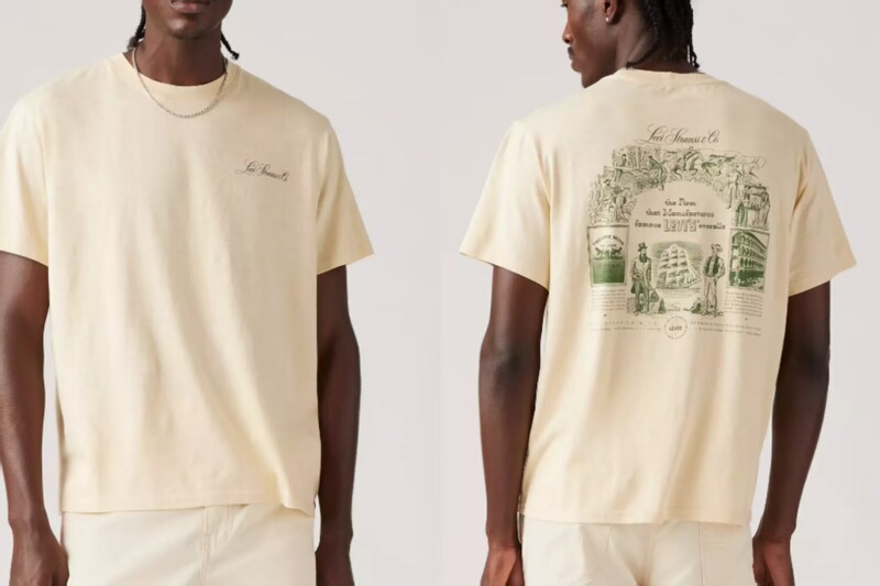 2025欧米ファッションクロスボーダー夏新作トレンドLevi「s高品質男女同モデルtシャツプリント|undefined