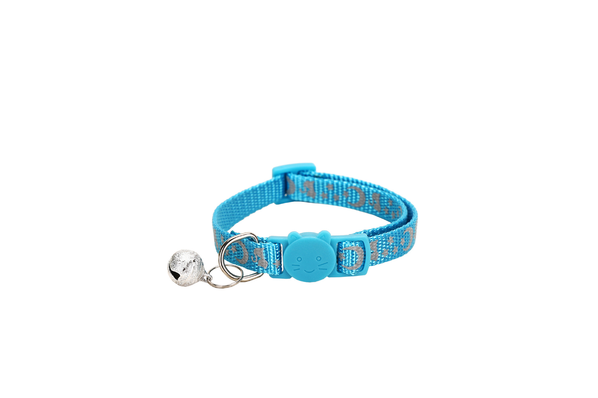 Nuevo collar de luna de estrella reflectante, collar de gato, collar de perro pequeño y medio, collar de nylon de estrella reflectante, collar de luna, explosión