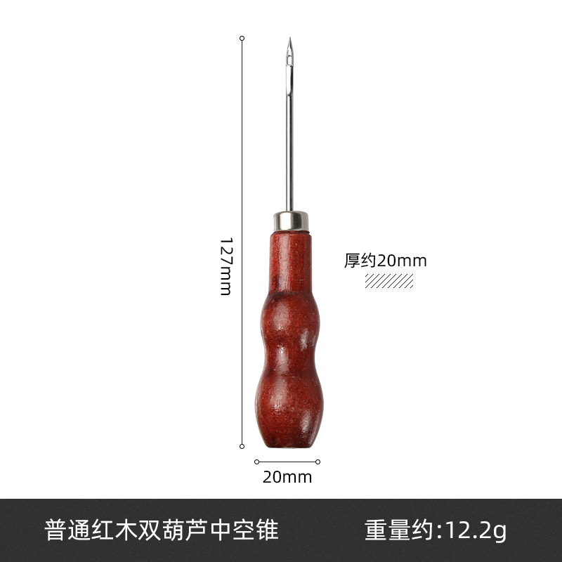 Nuevas herramientas de costura de cuero forma de calabaza mango de madera puncher herramientas hechas a mano en stock al por mayor