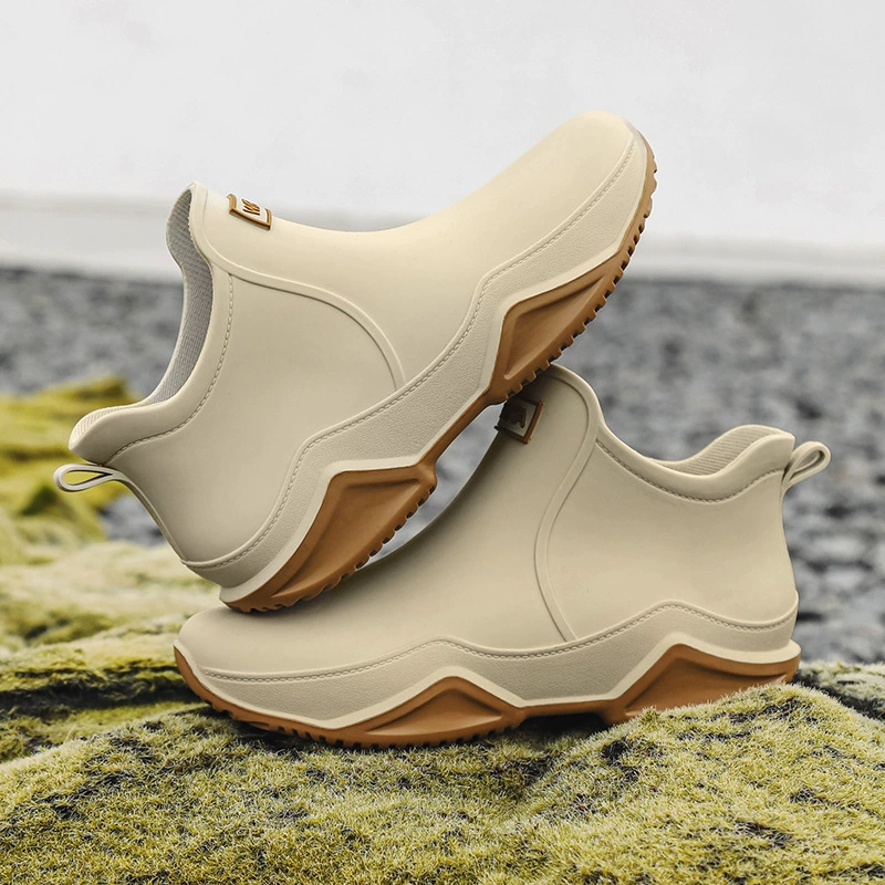 Трансграничная модная непромокаемая обувь для пар, женские подходящие ко всему удобные короткие резиновые сапоги, Мужская Уличная обувь для брод, кухонная непромокаемая обувь для мойки автомобилей