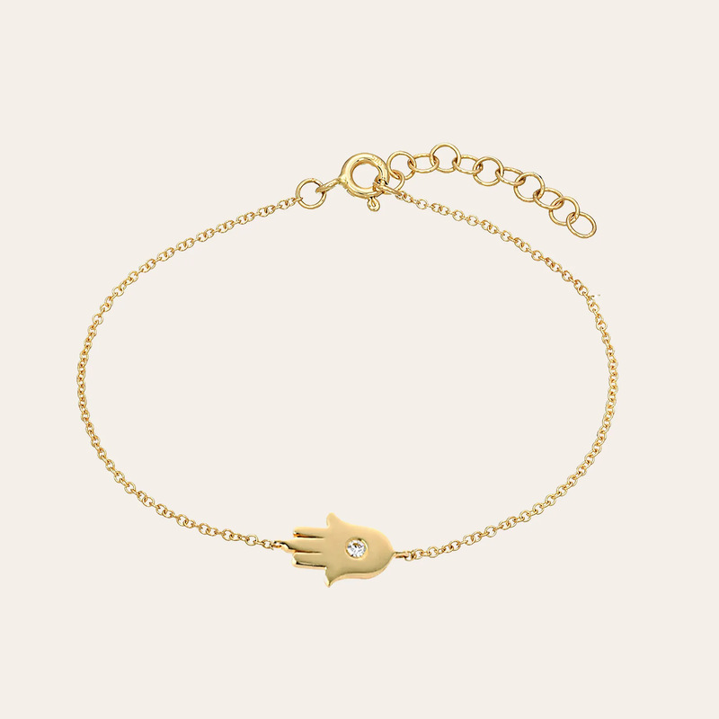 Amazon Cross-Border Fashion Personalized Hamsa Bracelet Adjustable Copper Plated Accessible Luxury Style Versatile Elegant Stacking Bracelet