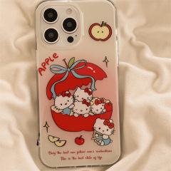 卡通苹果kitty适用苹果16手机壳日韩iPhone15promax防摔14/13女17