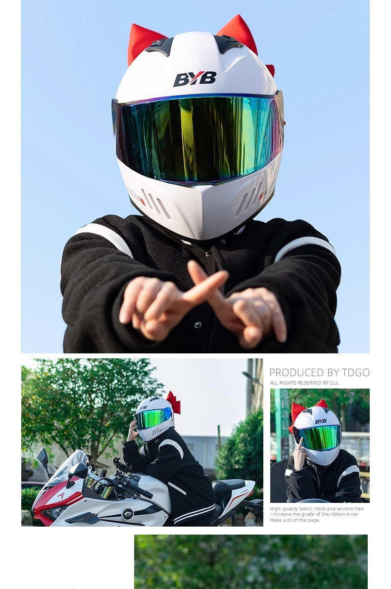 Helmet decoration bow, motorcycle and electric vehicle helmet accessory, cartoon multi-color bow, in-stock wholesale