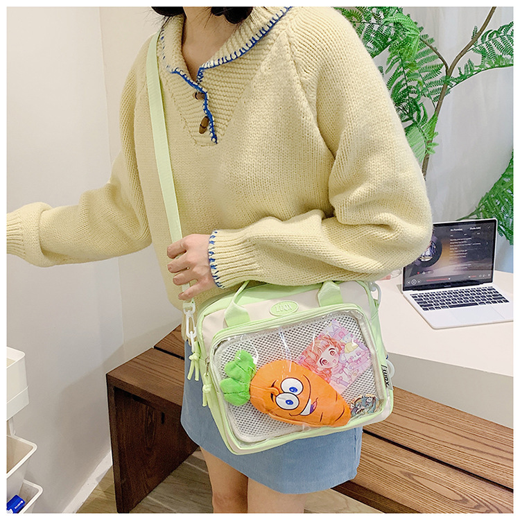 Cute and versatile pain bag, new large-capacity student commuting crossbody bag, Korean version hand-held transparent single-shoulder bag for women wholesale undefined