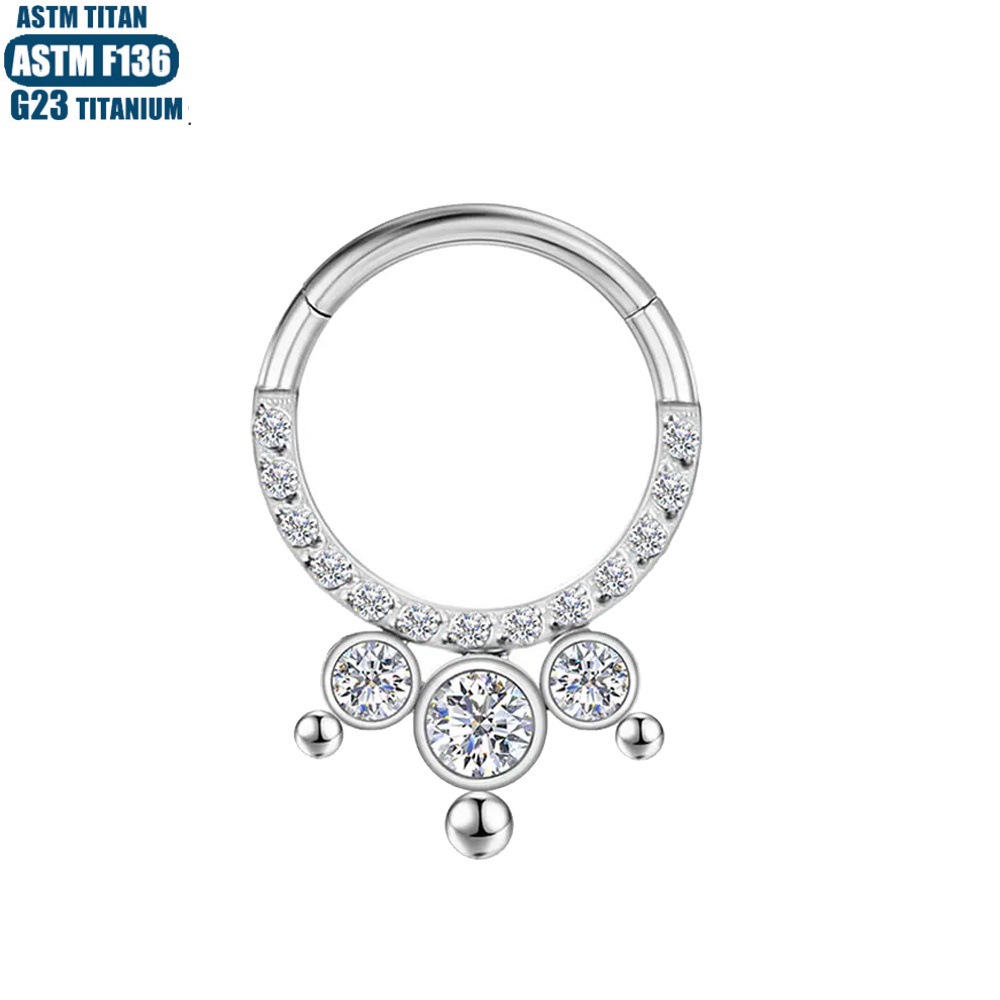 Silver pointed spike labret stud material detail
