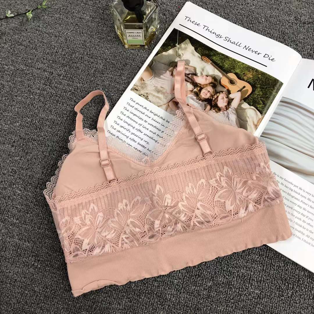 Nuevo cordón elástico de alta calidad belleza espalda chaleco las mujeres inalámbrico sexy sujetador ropa interior deportiva al por mayor