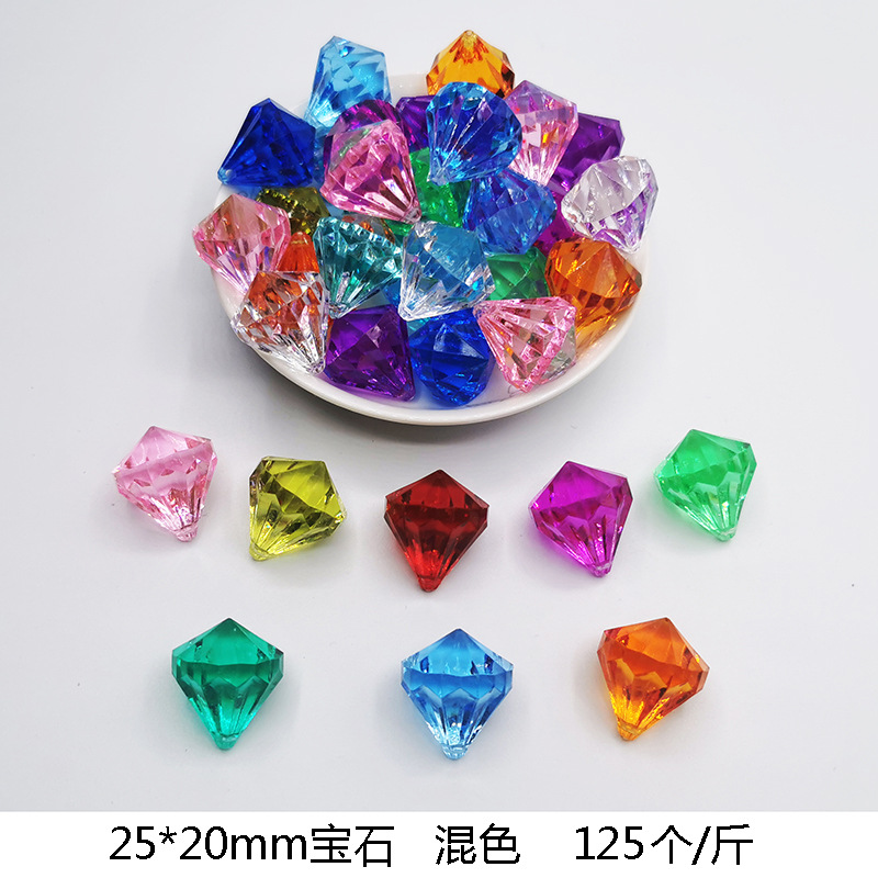 혼합 색상 25mm 보석 (125/kg)