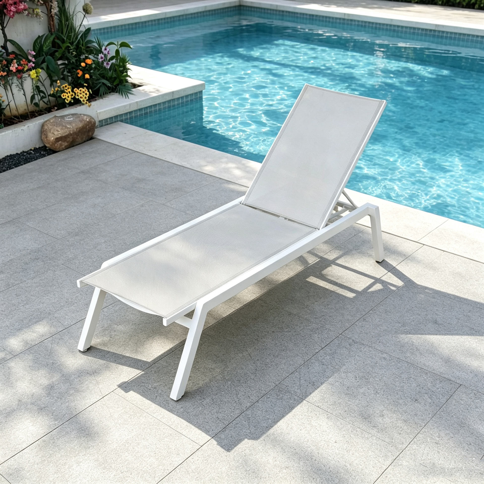 Silla al aire libre balcón patio impermeable aleación de aluminio villa de ocio al aire libre piscina cama de protección solar playa doméstica