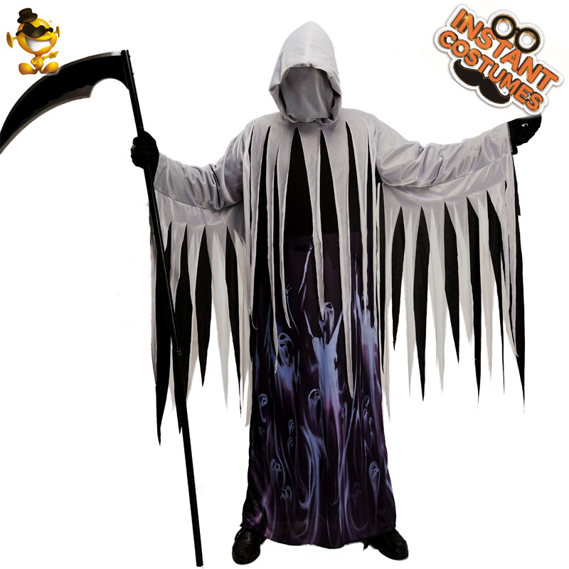 Halloween hombres adultos muerte Soul Reaper cos traje muerte etapa rendimiento traje juego de rol traje