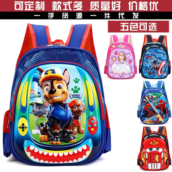 New Paw Patrol Children's School Bag Cartoon Burden-Reducing Kindergarten Backpack Large Capacity Breathable Waterproof Mcqueen School Bag