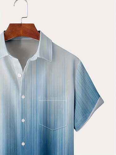 Gradient Lapel Shirt Top Casual Gradient Short Sleeve Cross-border