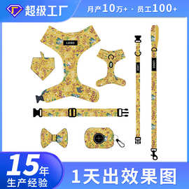 定制华松牵引绳套装宠物用品狗狗牵引绳亚马逊跨境遛狗绳宠物胸背