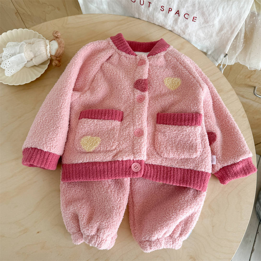 Pink suit [velvet and thickened]