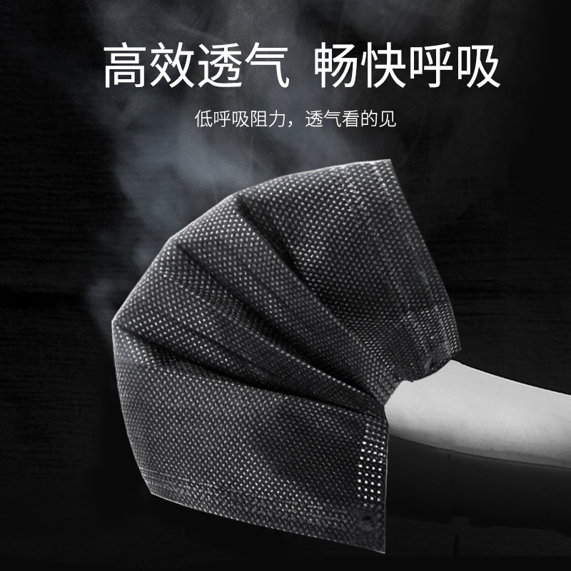 Bolsa de máscara desechable, embalaje independiente, tela fundida para adultos de tres capas negras, necesidades diarias, protección contra el polvo, venta al por mayor industrial