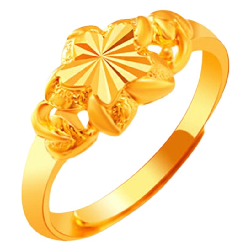 Transfronterizo popular de imitación de oro de Vietnam arena anillo de oro de latón puro chapado en oro anillo femenino abierto anillo de oro femenino al por mayor