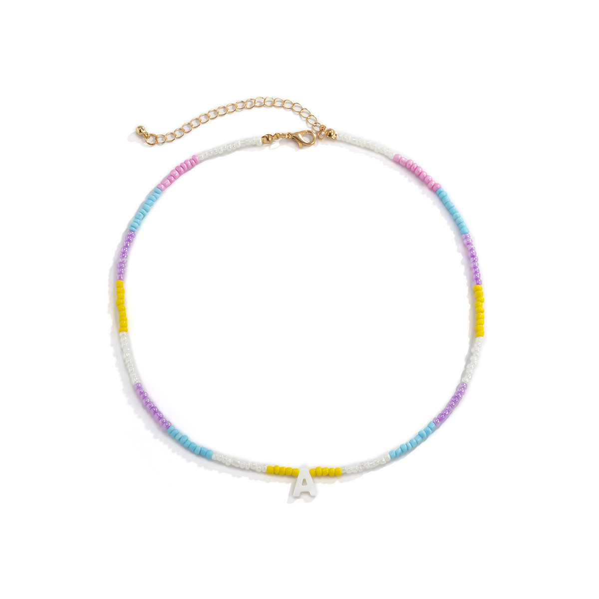 lettre ethnique colore A tag couleur correspondant collier de perles miyuki en gros Nihaojewelrypicture5