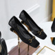 697-1 vintage fashion cat heel banquet low heel square head metal buckle stone pattern women's shoes