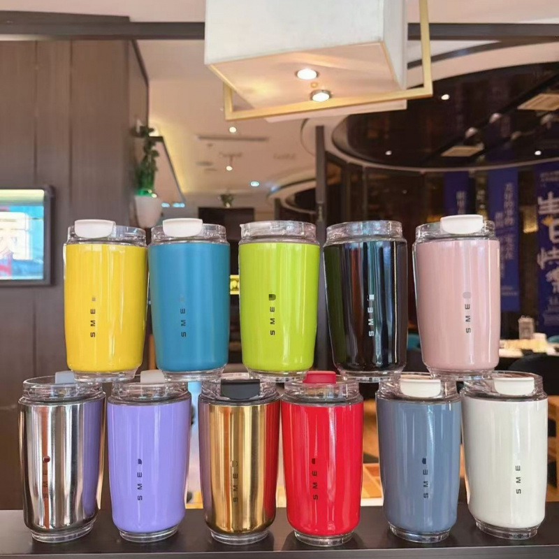 厂家直销现货【不锈钢随行杯ins咖啡杯保温杯白色黑色黄色