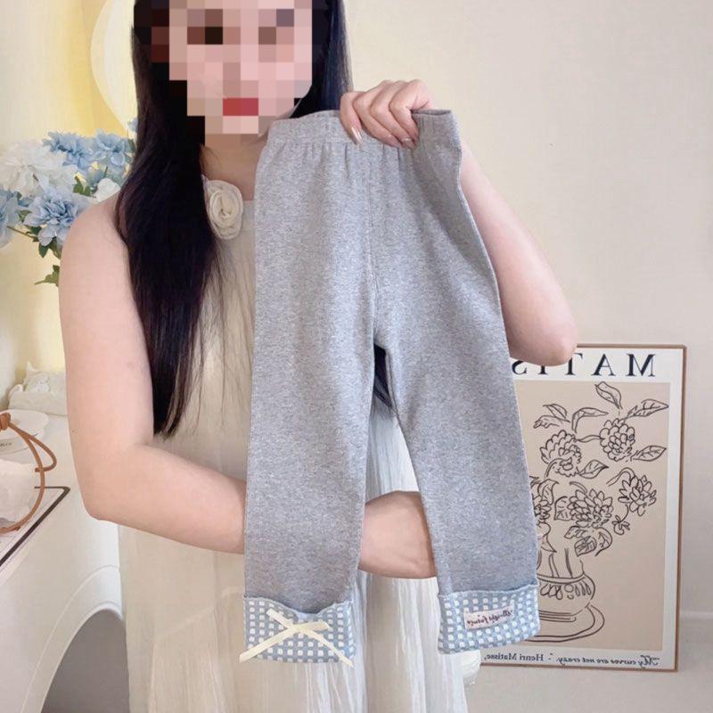 女童套装2025秋季新款韩版洋气碎花衬衫女宝宝公主风蝴蝶结打底裤|undefined