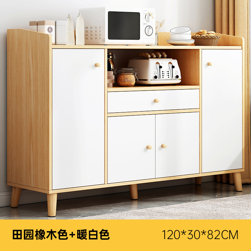 [4 개의 문과 1 개의 연기] 목가적 인 오크 + 따뜻한 흰색 120*30*82cm