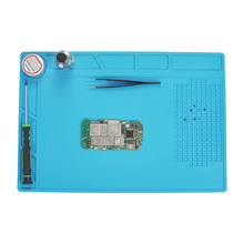 手机数码维修带磁性凹槽耐高温工作台零件吸附垫维修隔热垫