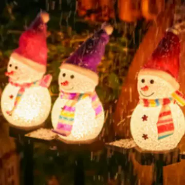 太阳能地插灯 圣诞装饰雪人灯 户外花园庭院景观灯草坪插地灯跨境